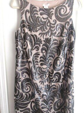 CACHE SILVER SPARKLY COCKTAIL DRESS SZ M